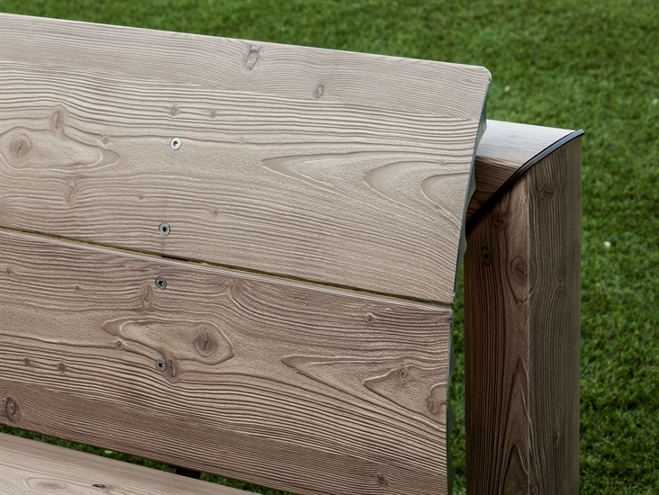 All+ Loco Anodized Aluminum Bench with Wood Finish