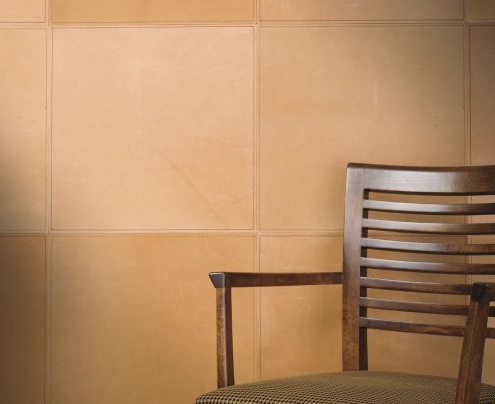 leather bucksin tiles on a vertical wall
