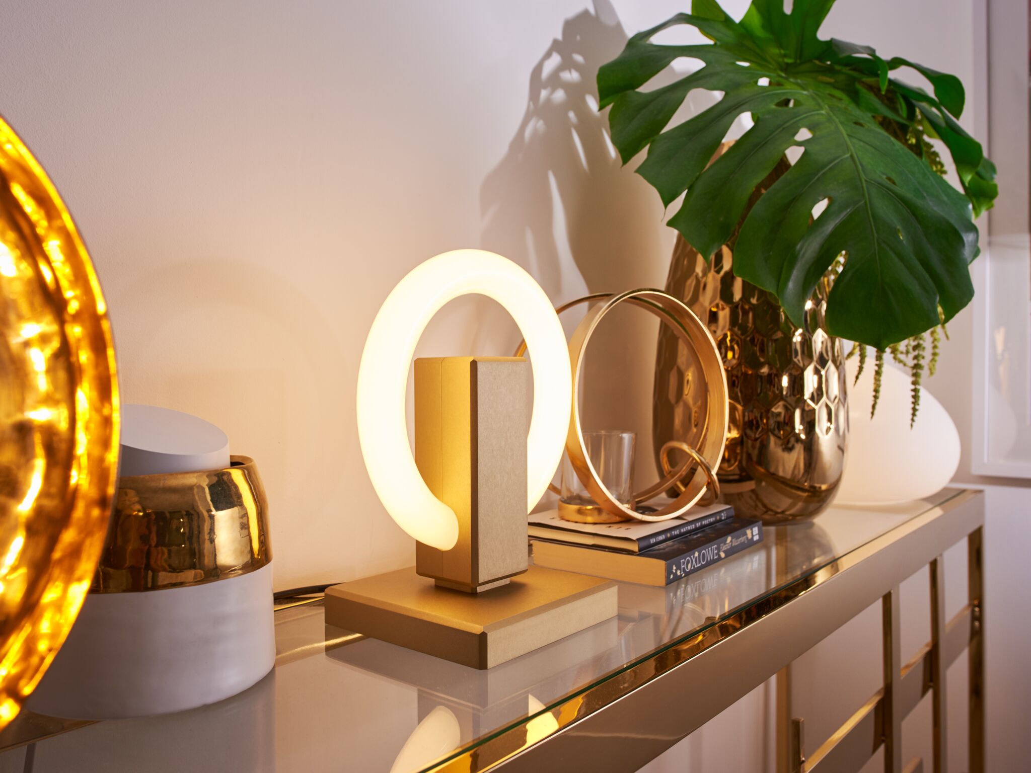 Karice Olah Table Lamp on night table close view