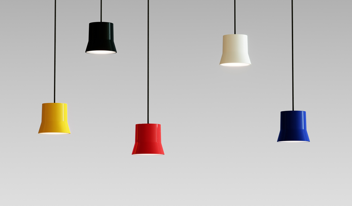 Patrick Norguet Gio Pendant Lamp five colors: yellow, black, red, white, blue