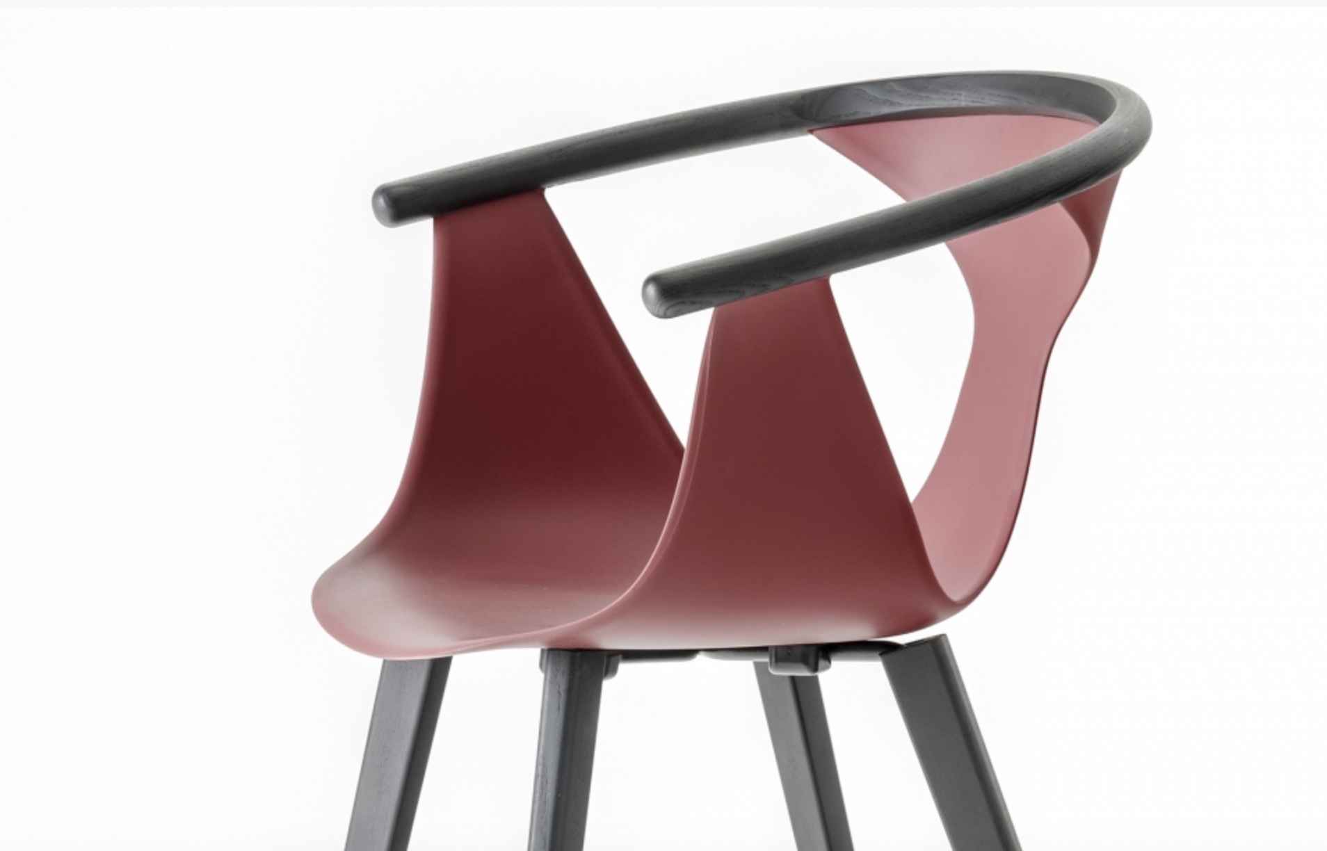 Image of Pedrali Fox Guest Chair, side view, rust color