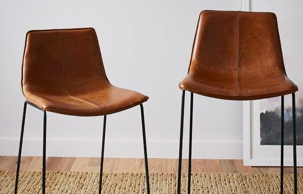 Slope Leather Bar Stool