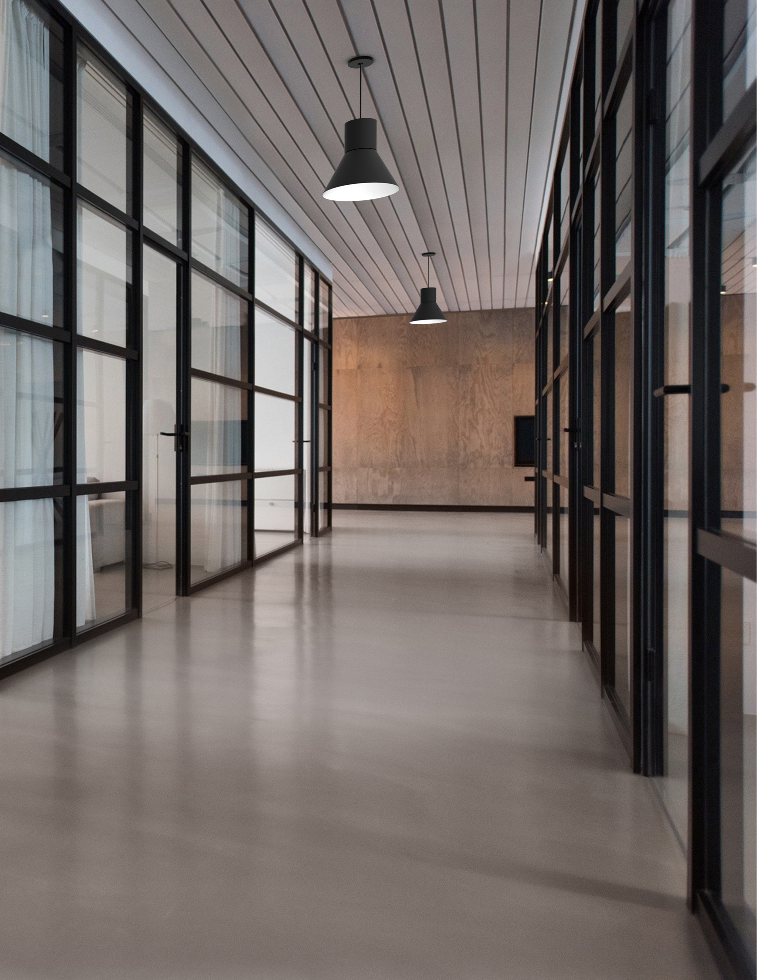 Eureka Verner Ceiling Pendant in residence hallway