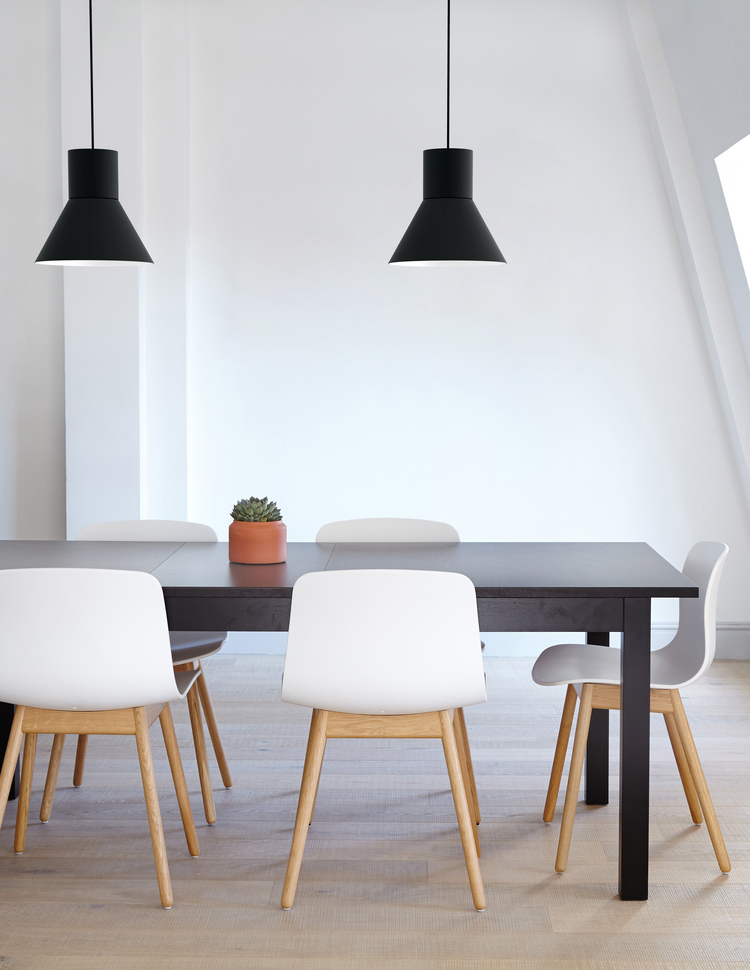 Eureka Verner Ceiling Pendant two pendants black above kitchen table