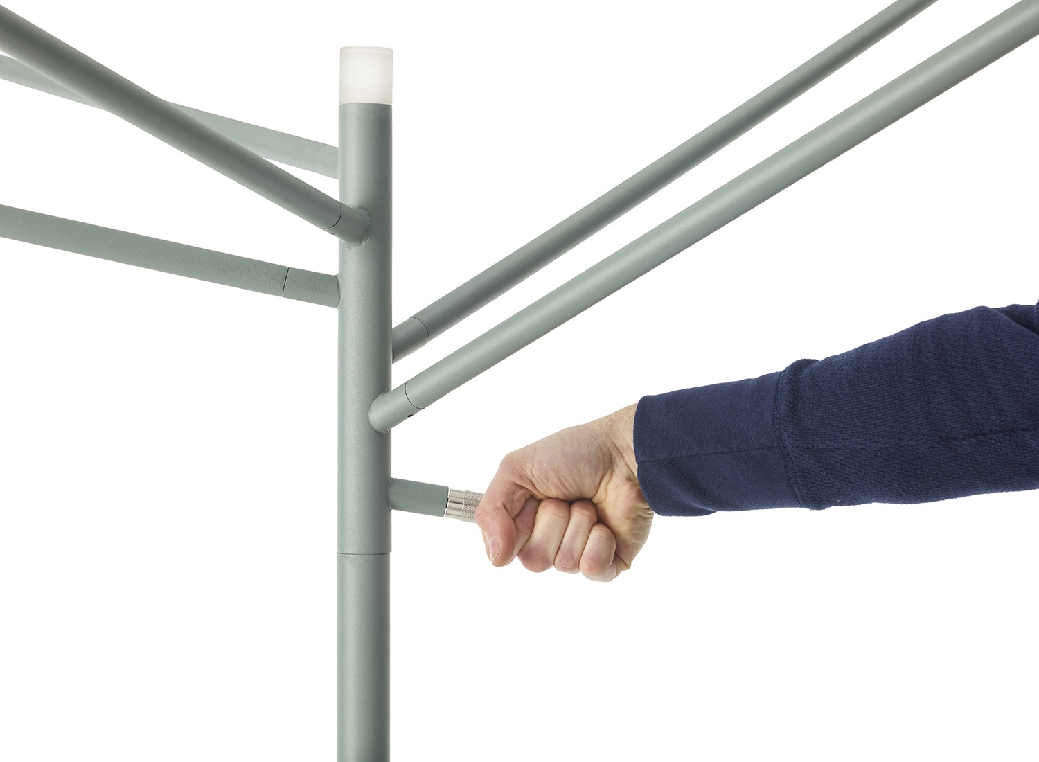 hand adjusting handle of outdoor parasol