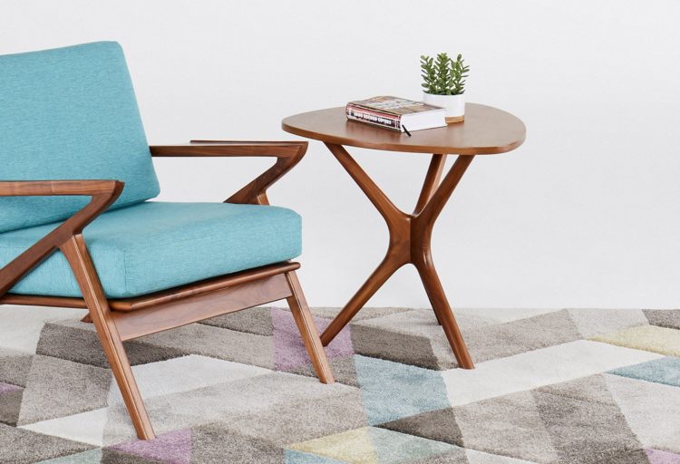 Joybird Furniture Soto Collection Chair and Side Table on Rub
