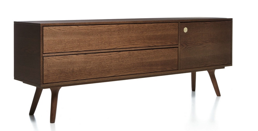 oak buffet with slanted legs