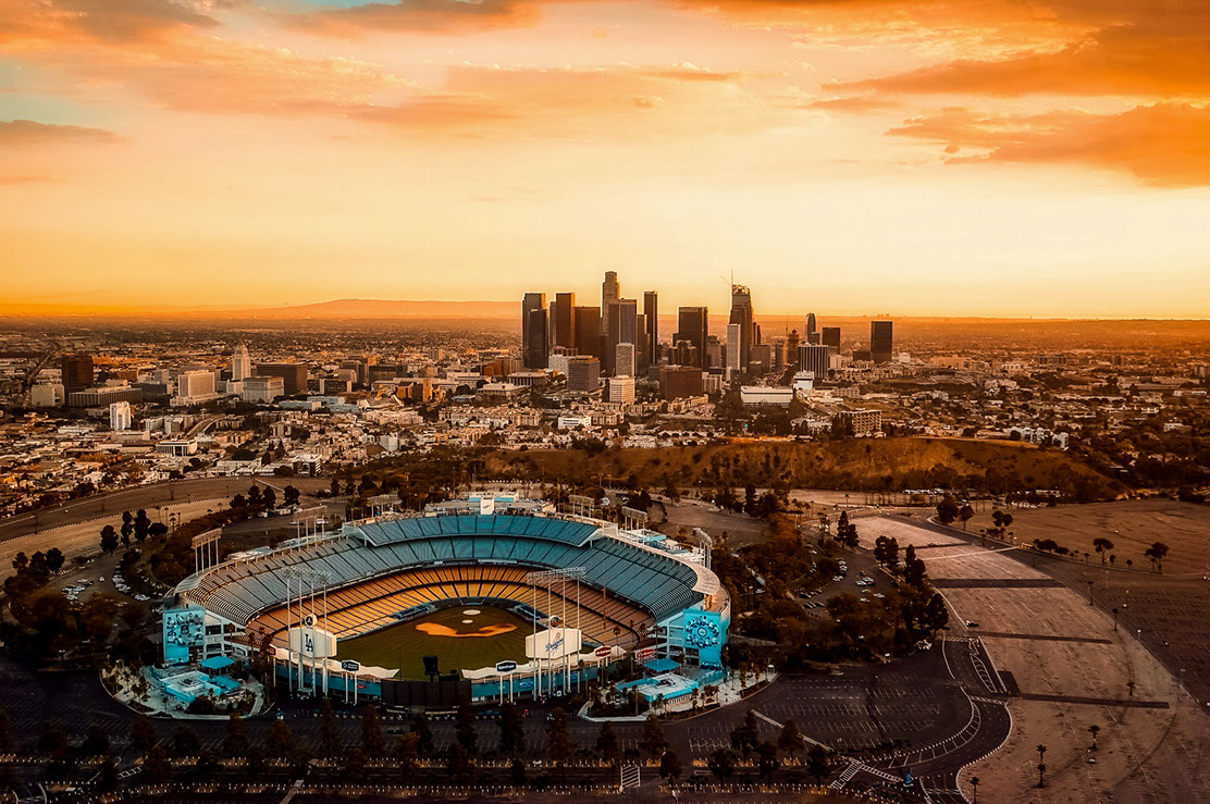 Node Living Echo Park image of neighborhood with Dodger's Stadium