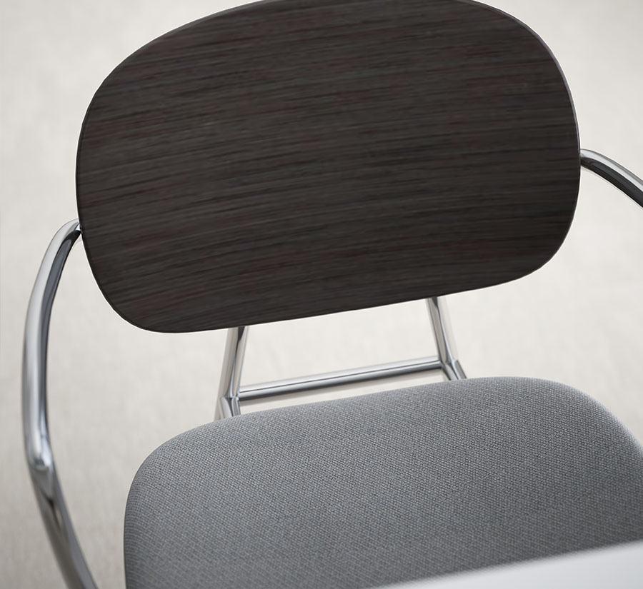 Bryn Chair stainless steel and wood detail
