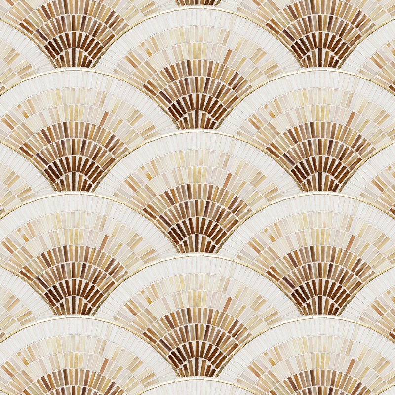 Fan Club Glass Mosaics Cream Ombre