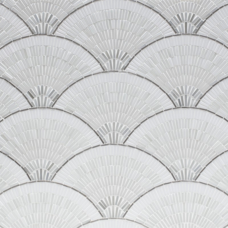 Fan Club Glass Mosaics white ombre