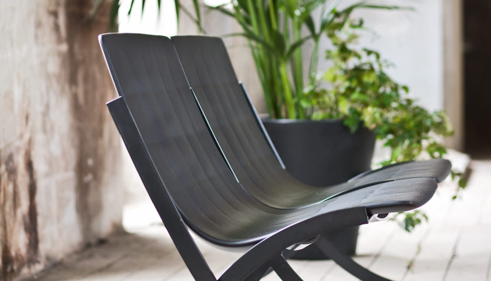 Barceloneta Outdoor Sofa Black detail side view