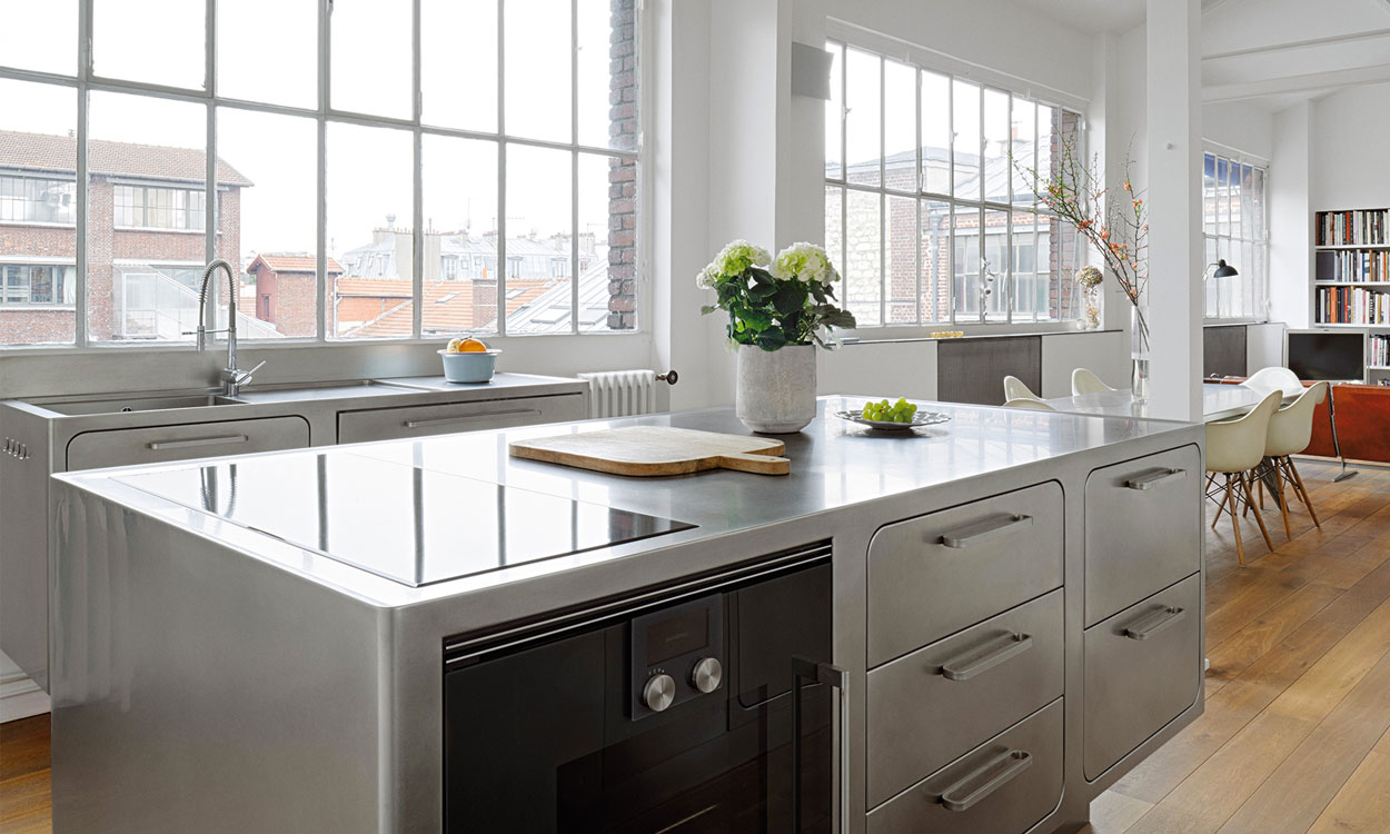 Abimis Stainless Steel Kitchens Island with cooktop