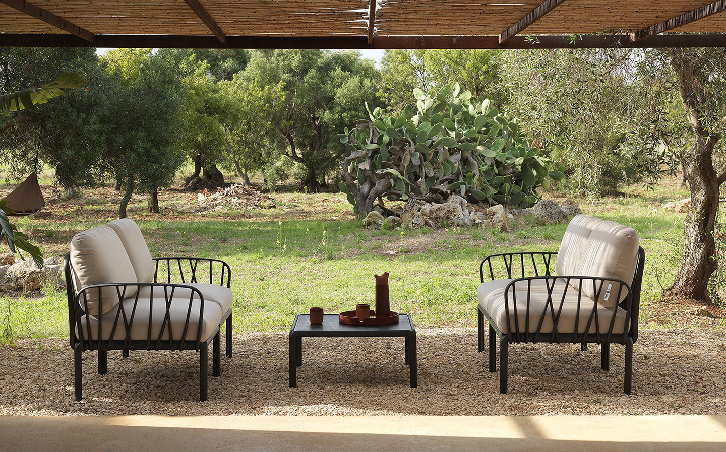 Komodo Modular Outdoor Sofa Cream on Black