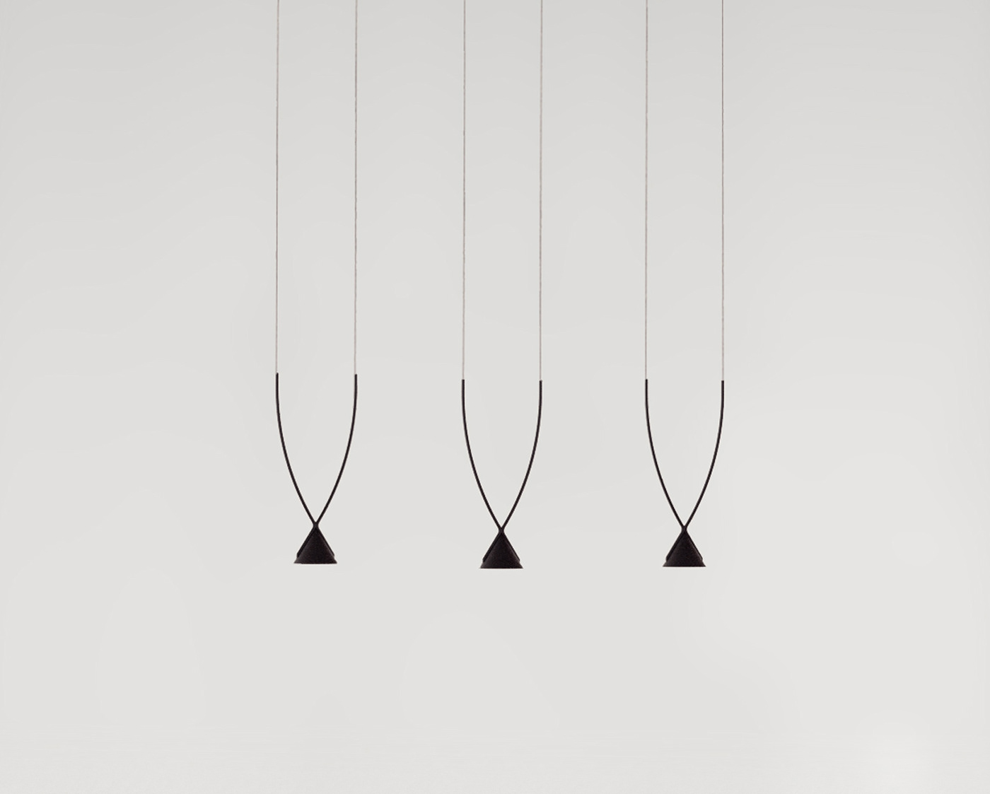Axolight's Jewel Pendant three side by side black on black finish
