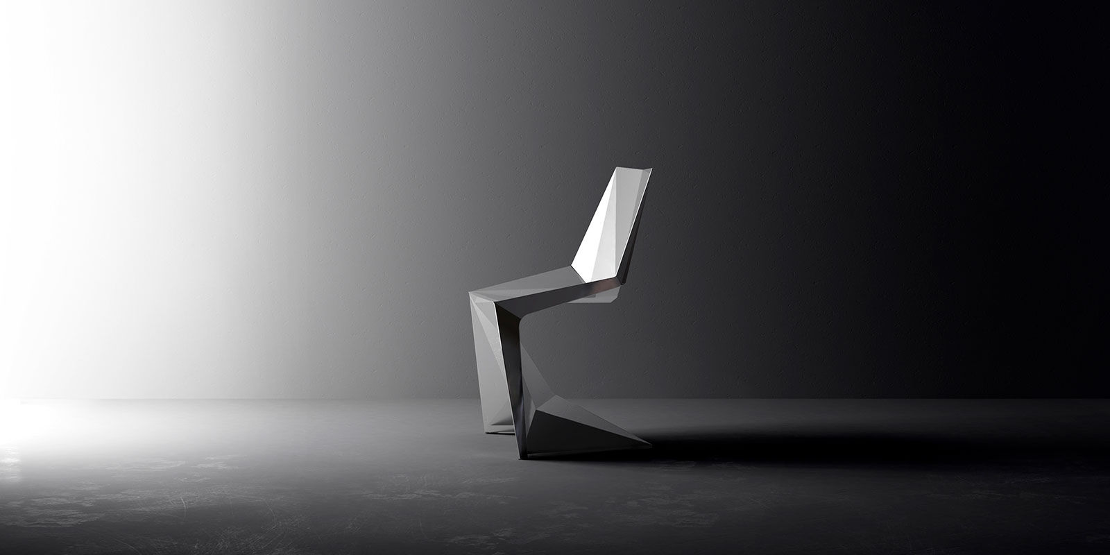 facted plastic cantilevered chair