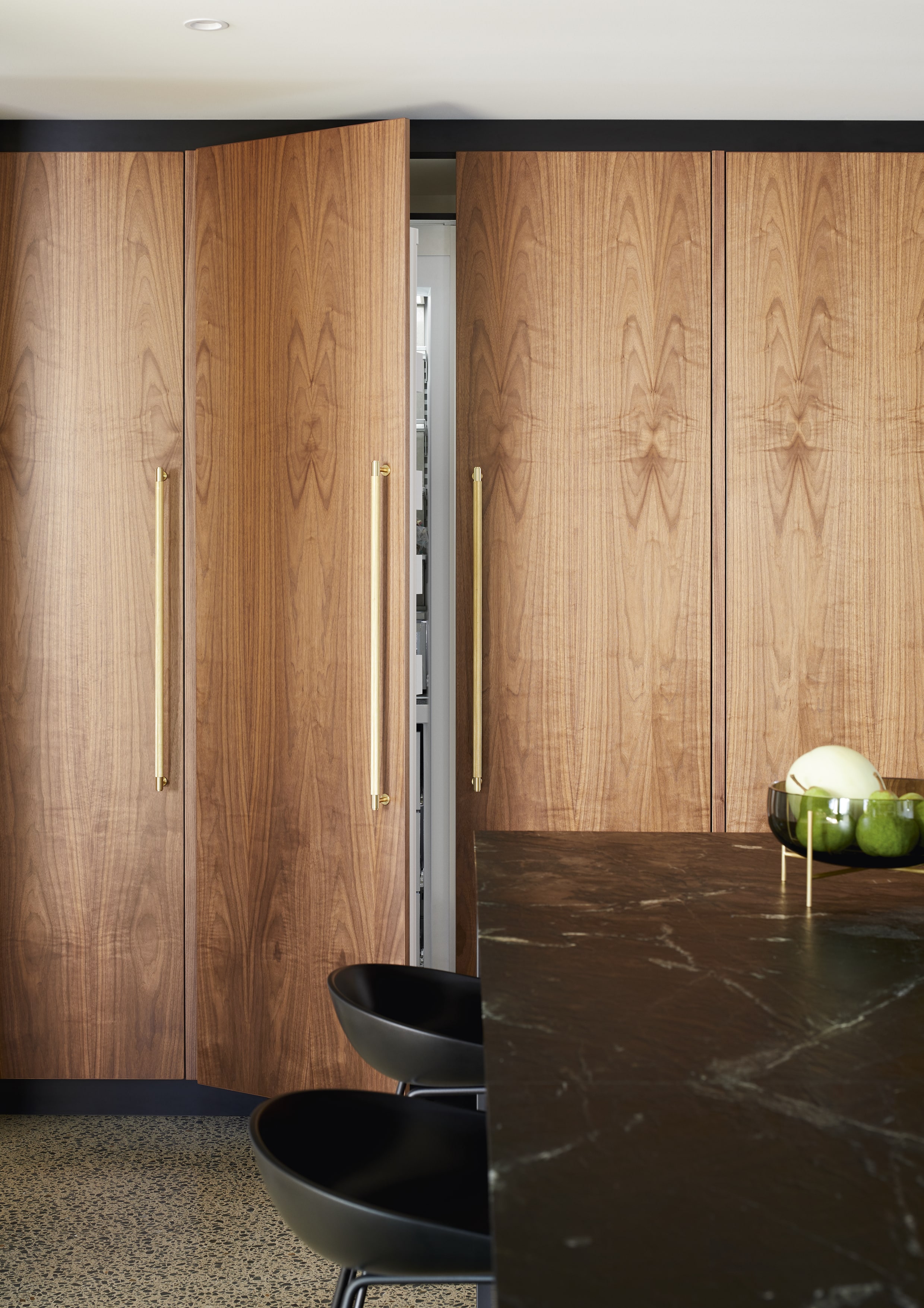 Fisher & Paykel Column Refrigerator wood grain matching cabinetry