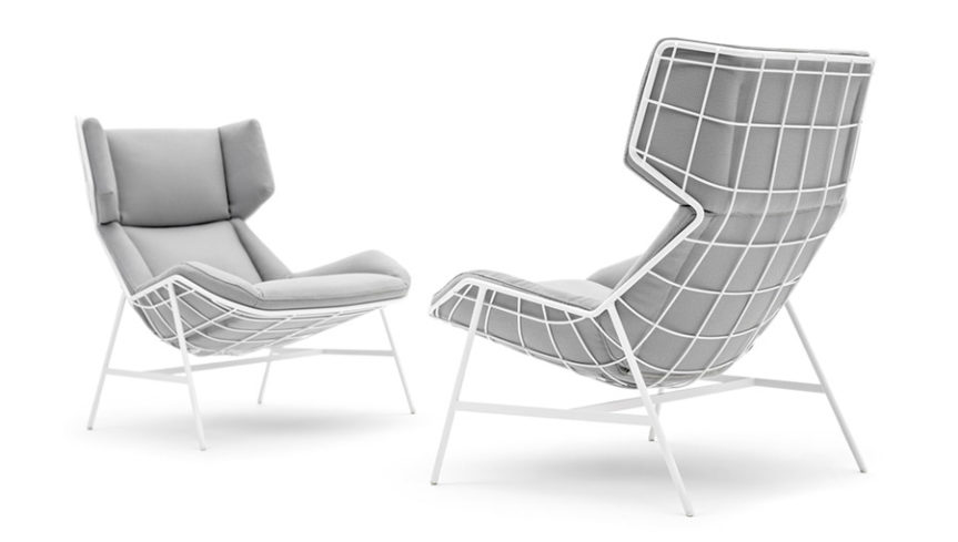 Varaschin Summer Set Chair two chairs grey upholstery on white background