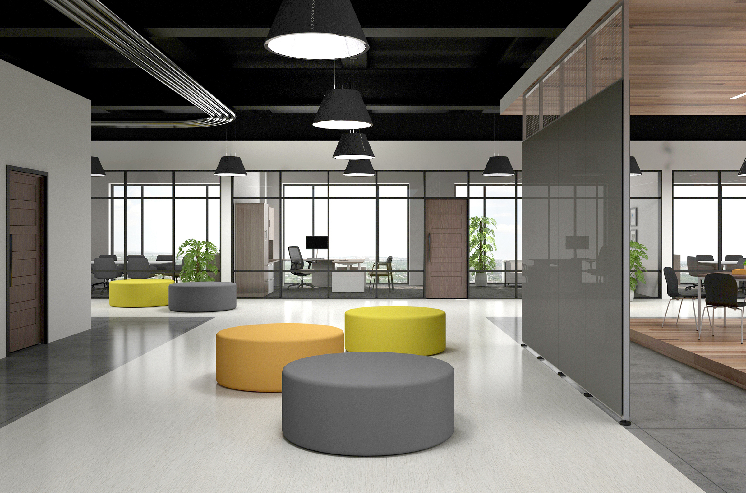Intersection Room Divider Gray Glassboard