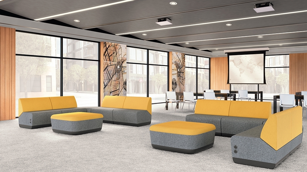 Paséa from SitOnIt Seating and Ideon Design various pieces yellow and gray