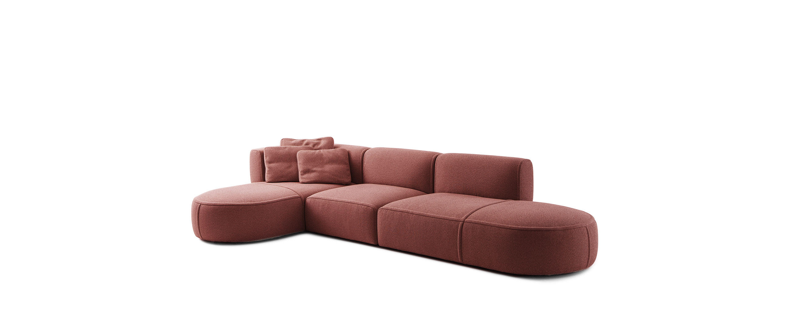 luxurious upholstered sofa with stitching detail