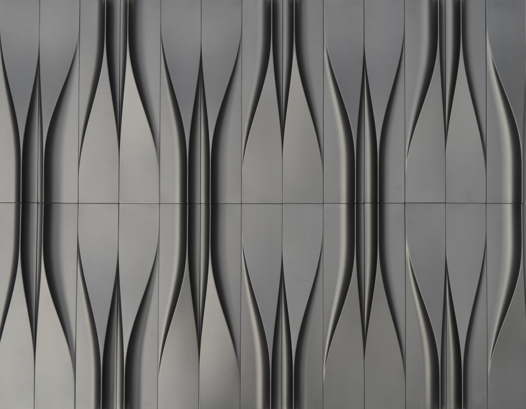 metallic cement tile with 3D effect