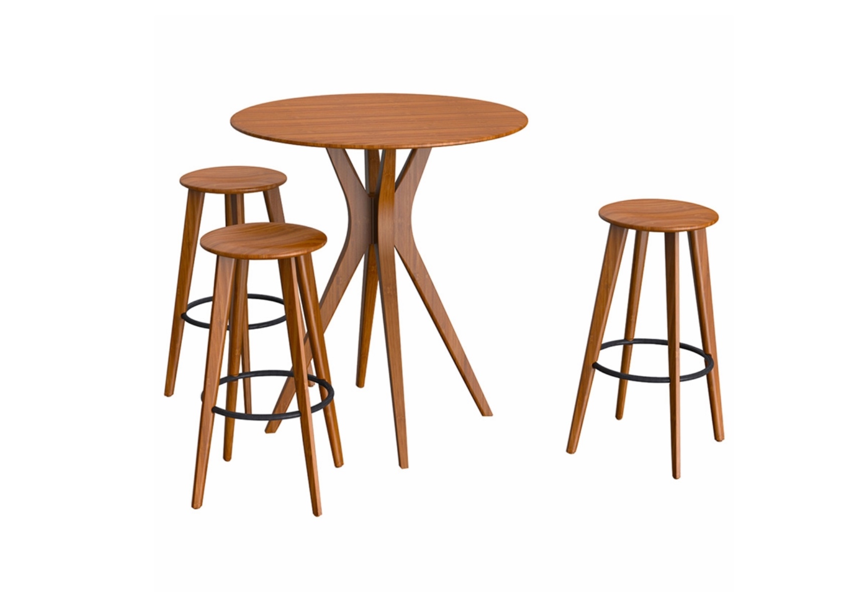 Greenington Mimosa Table with stools carmelized