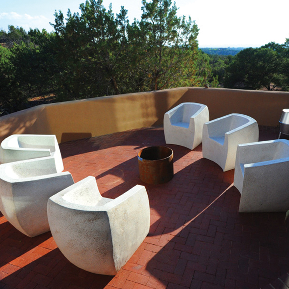 Zachary A. Outdoor Furniture curved Van Dyke chairs