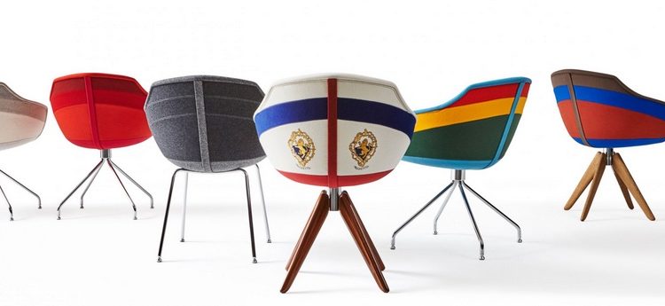 group os small upholstered armchairs in different colors