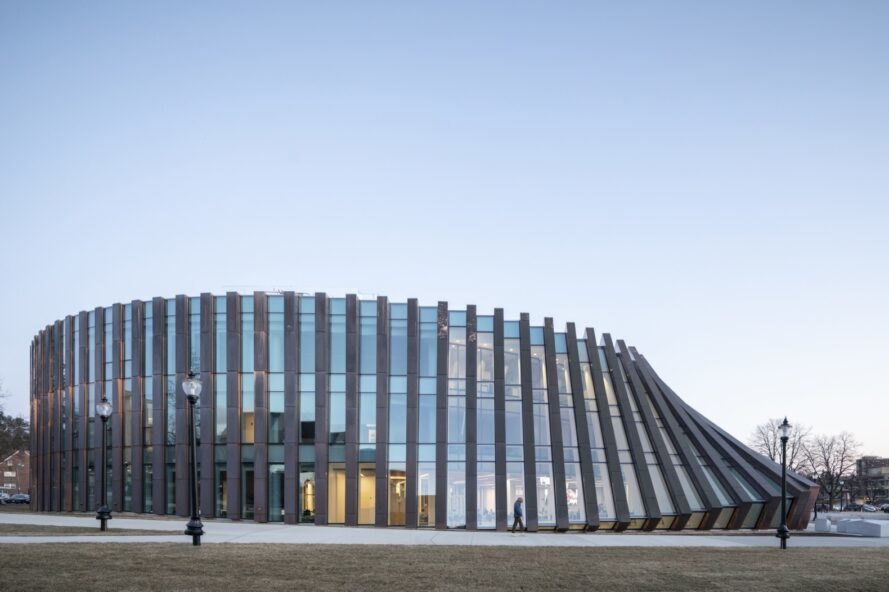 Isenberg School of Management addition exterior wide image