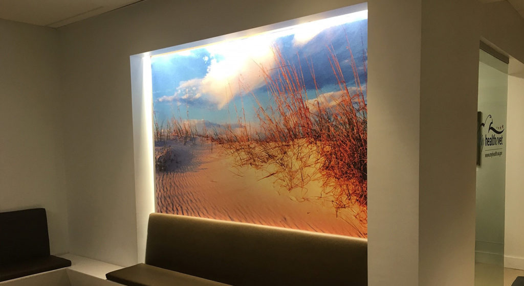 VisualAcoustiq panel with beach scene sand and grasses