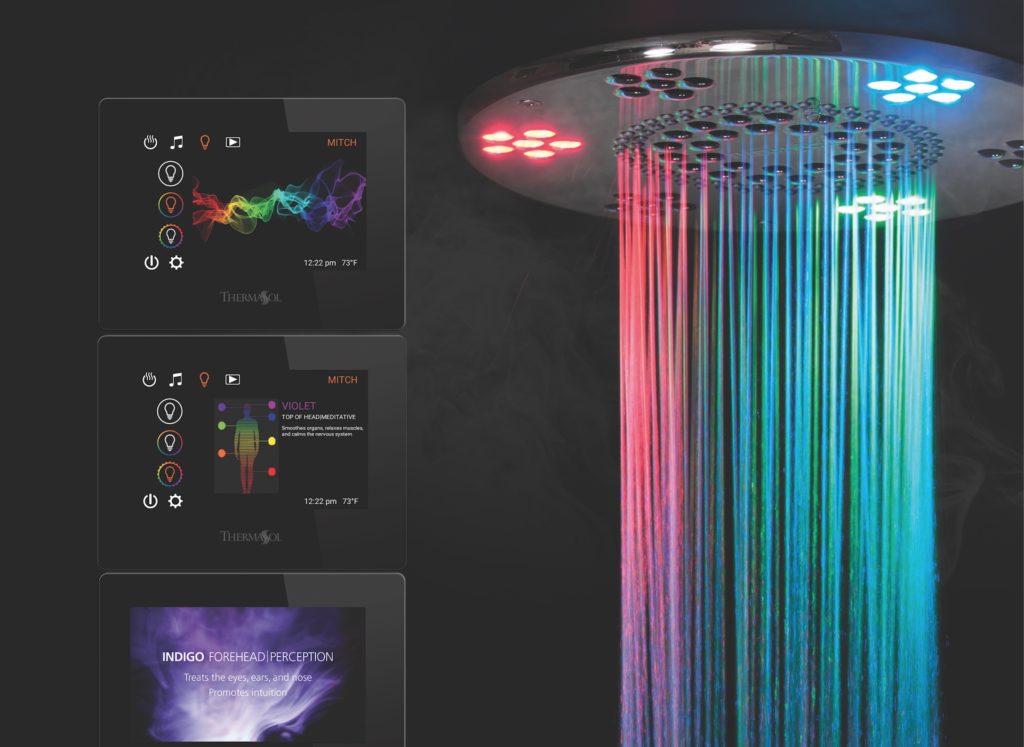 Relax with ThermaSol’s new Serenity Light, Sound, Rainhead Relax with ThermaSol’s new Serenity Light, Sound, Rainhead