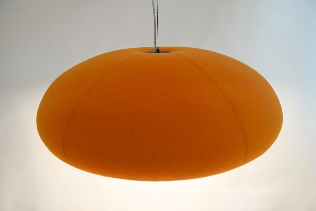 BuzziSpace BuzziDome orange view of top of fixture