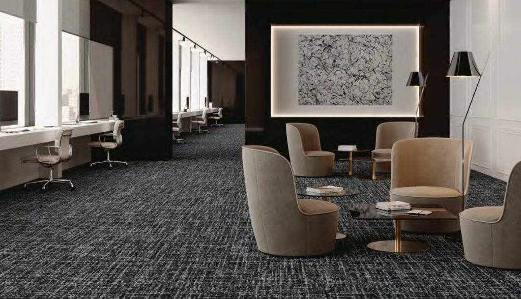 Shaw Contract Textile Suited in black and white