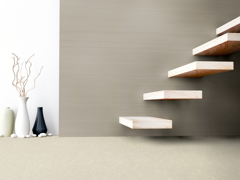 Tarkett Linowall and Mixonomi gray adjacent to stairs