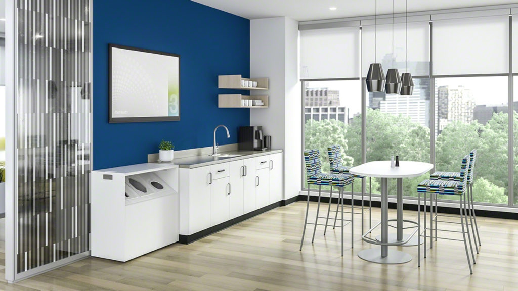 Steelcase Convey Casegoods break room white