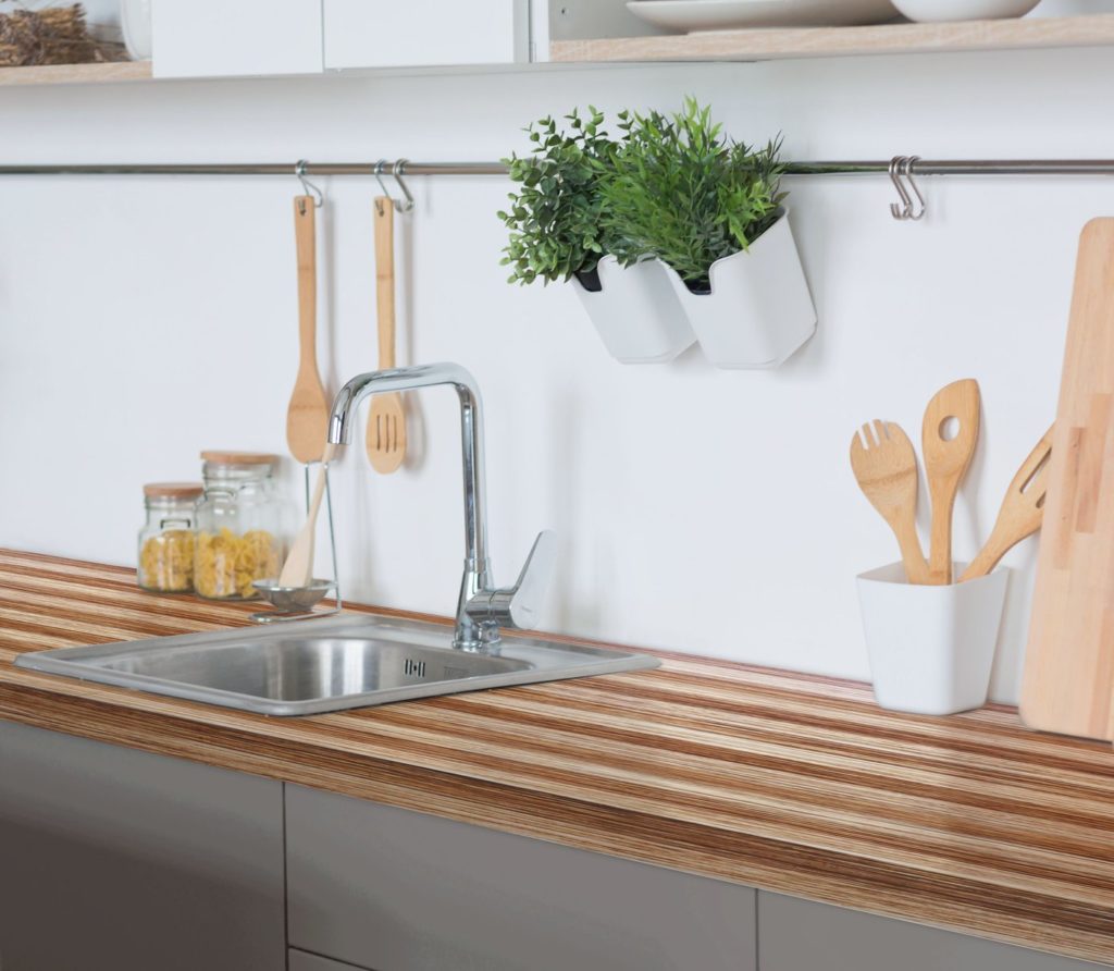 Giani Butcher Block Paint Kit kitchen countertop with sink