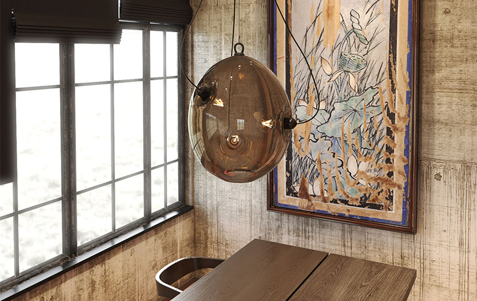 Innermost Membrane Pendant Lamp above table in home