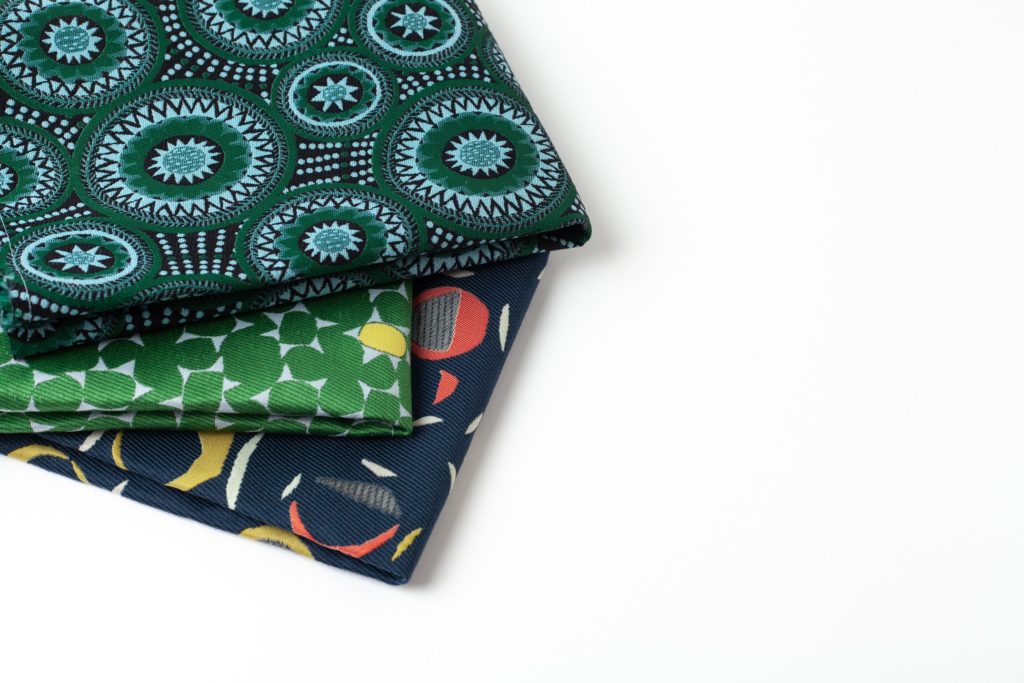 Architex Some Like it Mod fabric swatches green, blue, dark green 