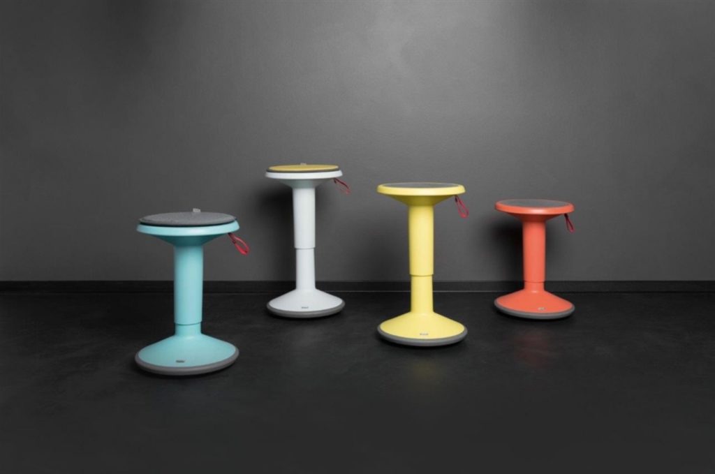 Up Stool four stools in blue, white, yellow, orange