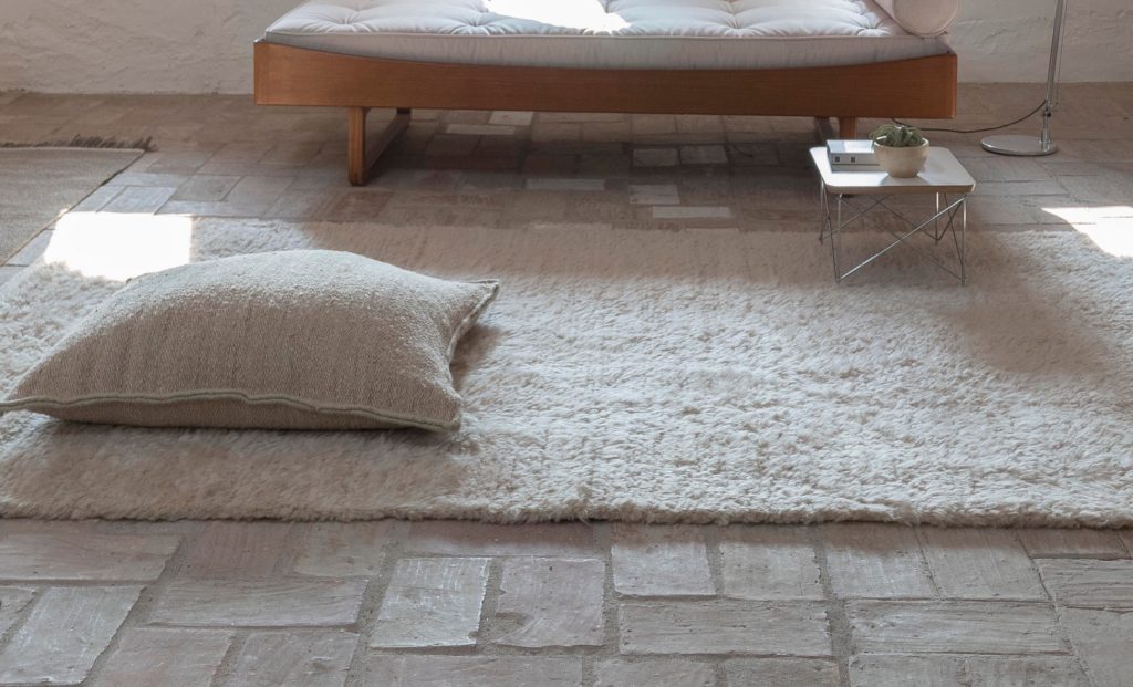 Nanimarquina Wellbeing textiles wool chobi rug and cushion