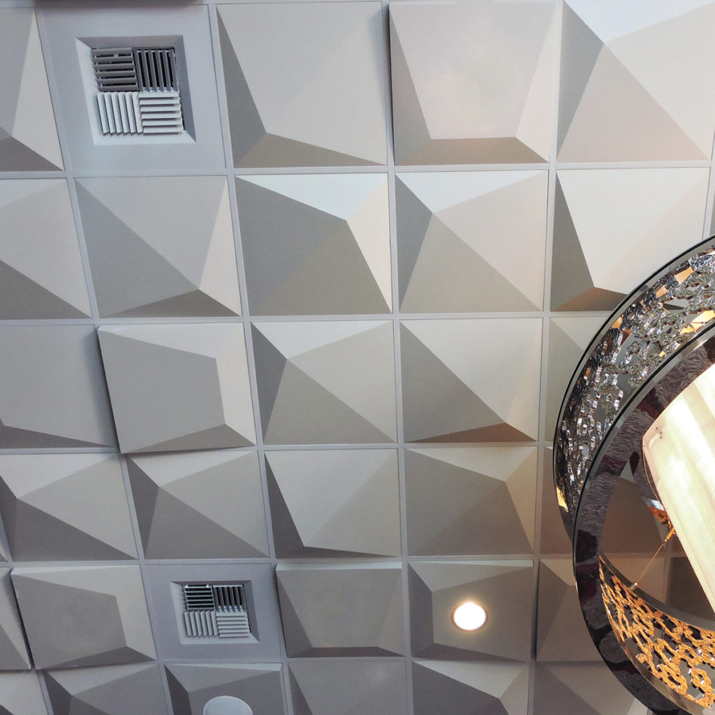 Above View Ceiling Tiles Pyramid Series white at Harrah's Casino