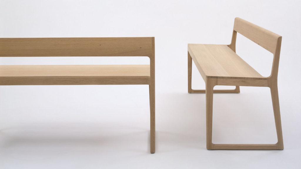 Barber & Osgerby Portsmouth Bench two view one from side and one from behind