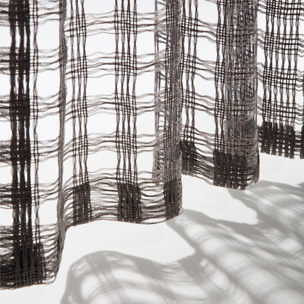 Luum Loom Textiles Dispersion close-up grays and blacks