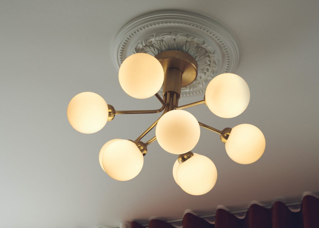 Nuura Apiales 9 Chandelier view from beneath with ceiling attachment visible