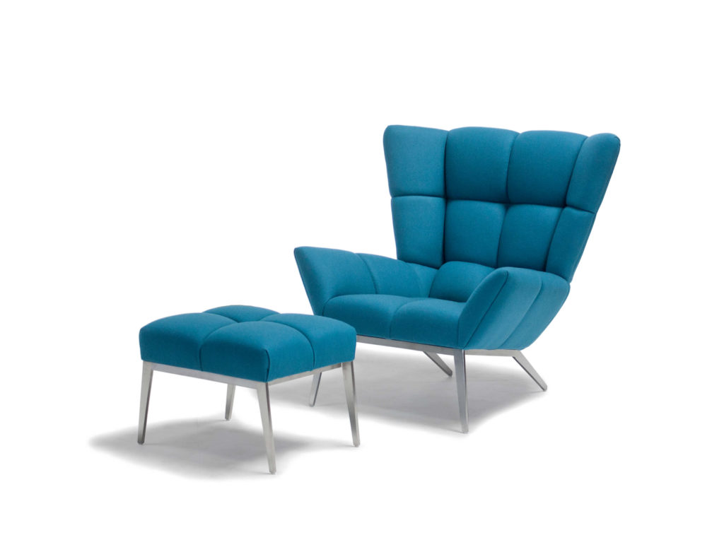 Tuulla Chair in aqua blue with ottoman