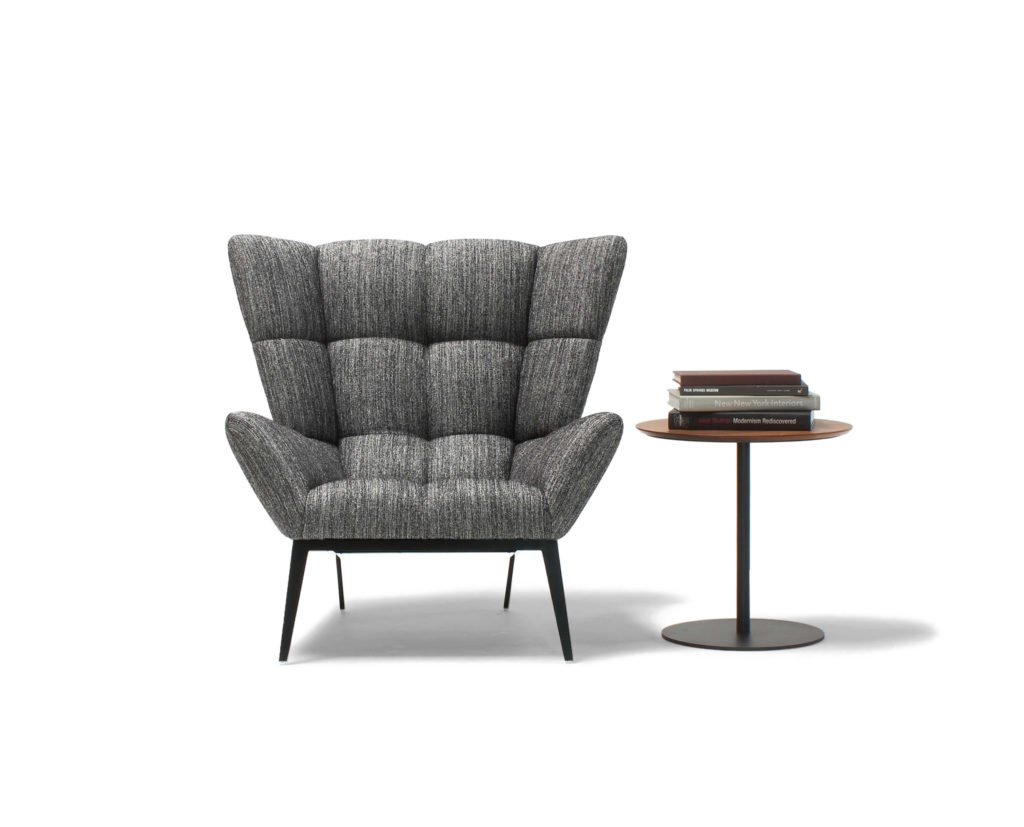 Vioski Tuulla Loveseat variegated black, grey, white with side table with books on top