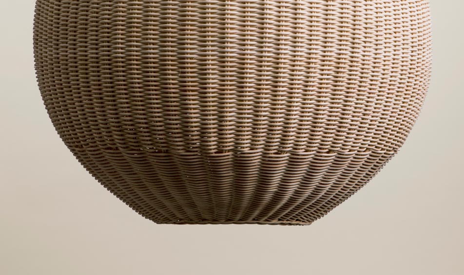 Global Lighting Sfera Pendant with intreccio woven wicker image of lower half