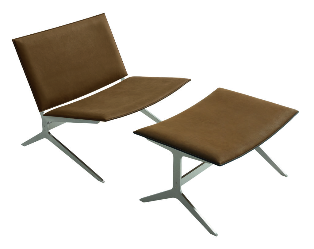 Poliform's Kay Chair slight overhead view in leather