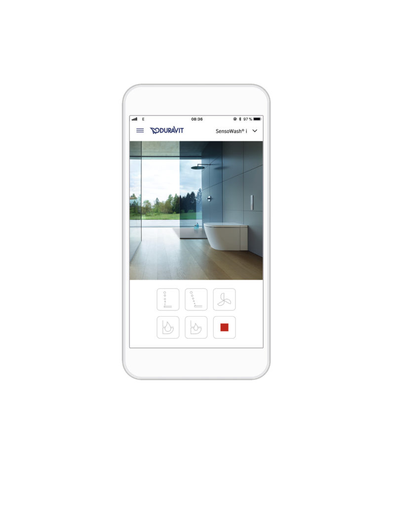 Duravit SensoWash i image of app on smartphone